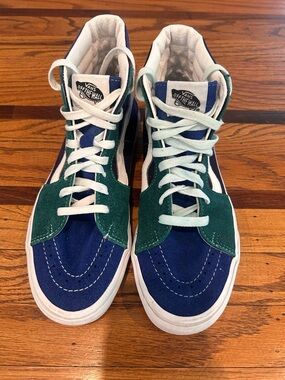 Vans Sk8-Hi Colorblock High Top Sneakers - Blue & Green